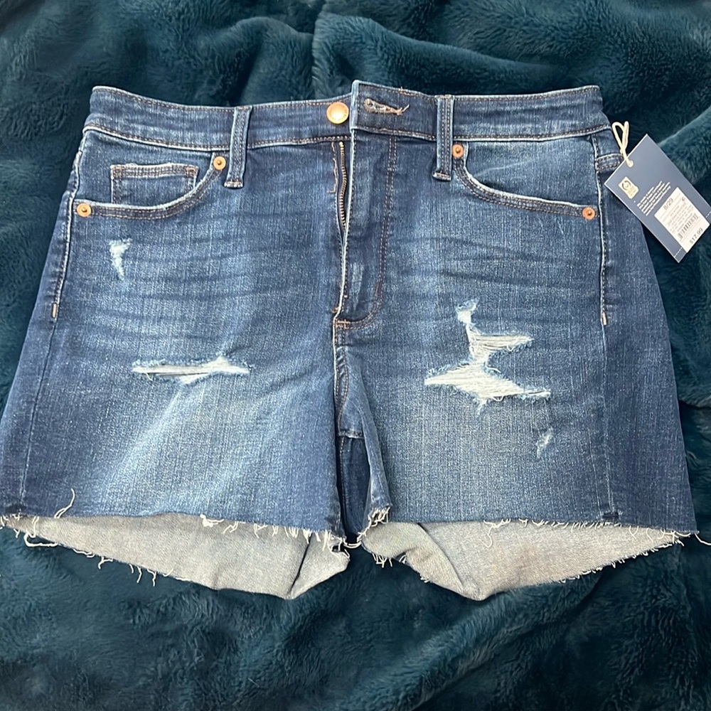 High rise midi shorts